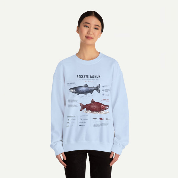 Sockeye Salmon Anatomy Sweatshirt — Fish Anatomy Graphic Crewneck
