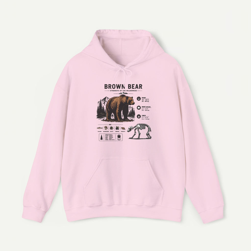 Brown Bear Anatomy Hoodie — Vintage Wildlife Graphic Sweatshirt
