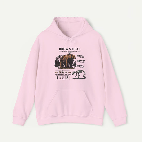 Brown Bear Anatomy Hoodie — Vintage Wildlife Graphic Sweatshirt