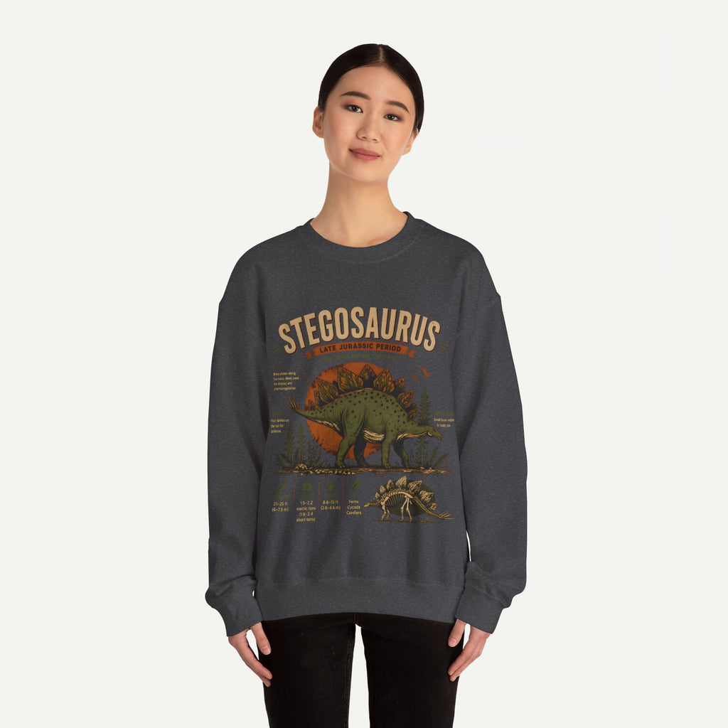 Stegosaurus Anatomy Sweatshirt — Vintage Dino Field Guide Graphic