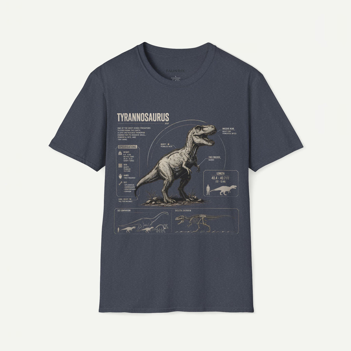 Tyrannosaurus Diagram Anatomy T-Shirt — Vintage Dino Graphic Tee