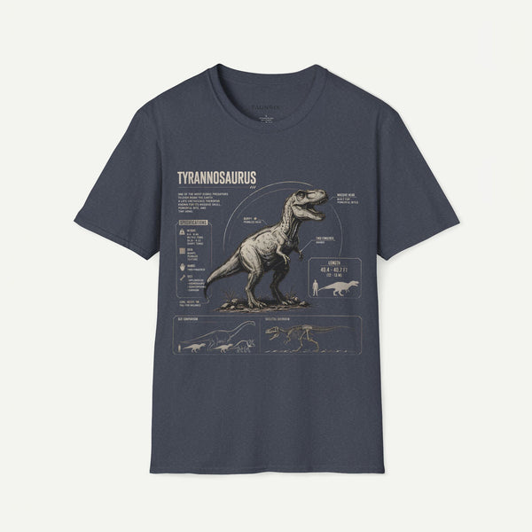 Tyrannosaurus Diagram Anatomy T-Shirt — Vintage Dino Graphic Tee