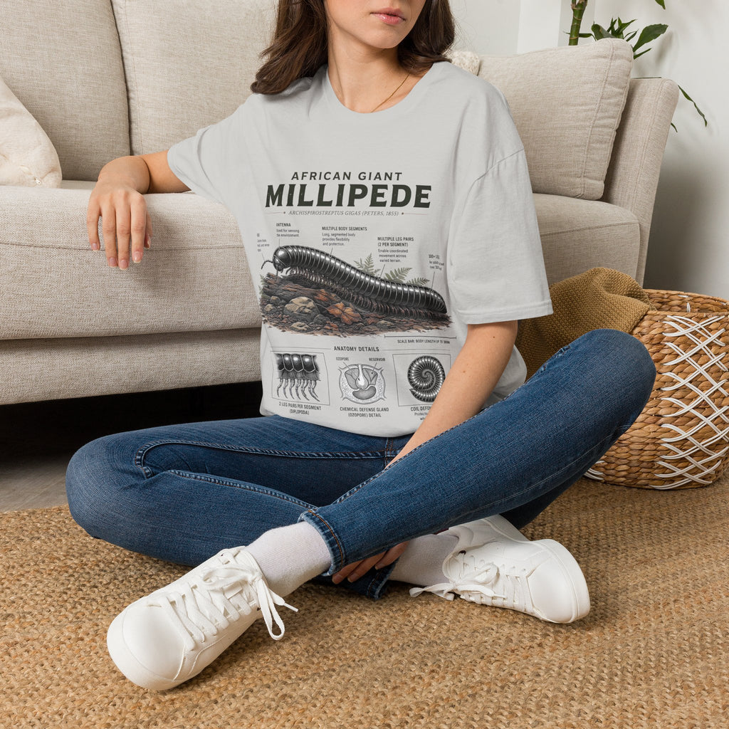Millipede Anatomy T-Shirt — 'African Giant Millipede' Scientific Graphic Tee
