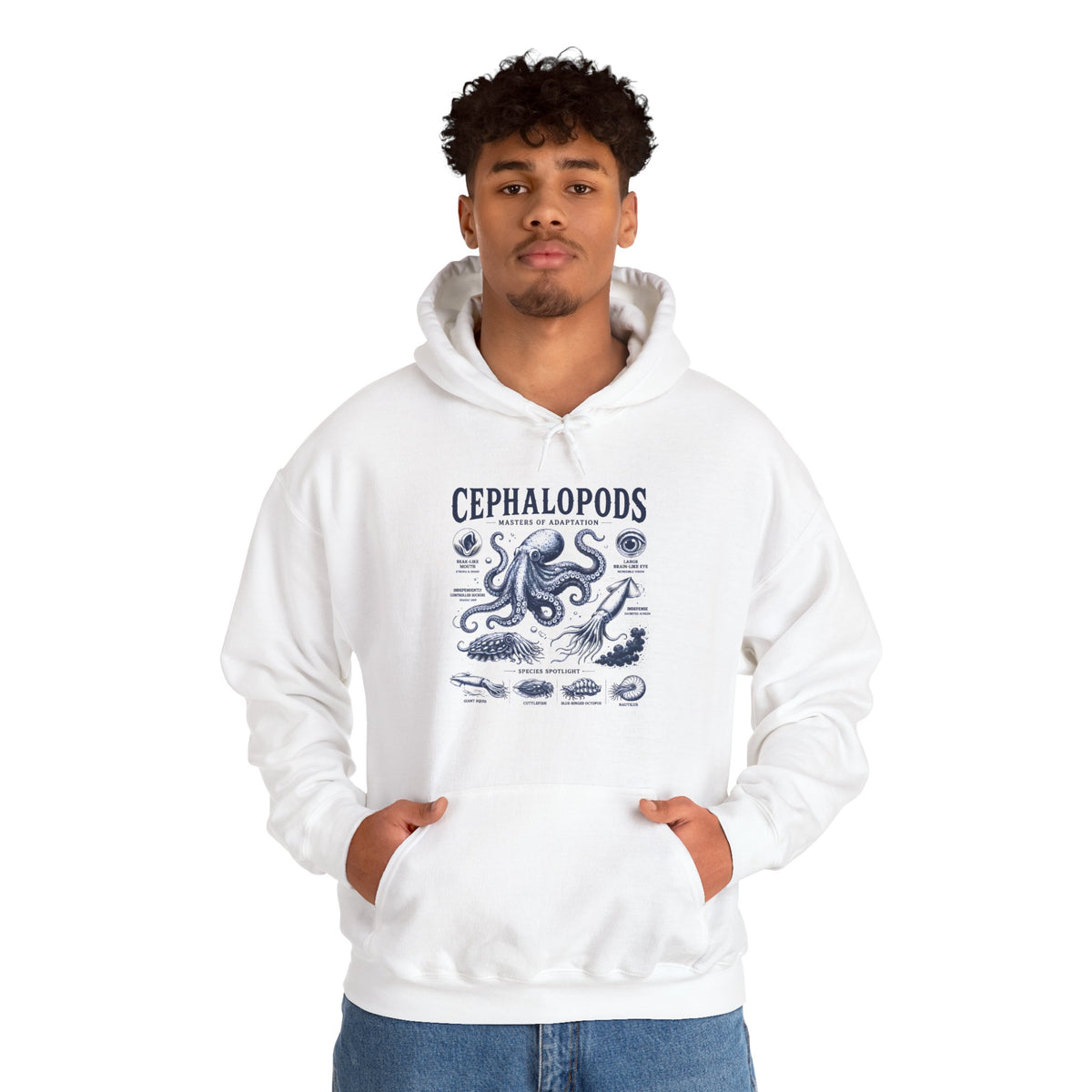 Cephalopods Hoodie — Vintage Marine Octopus Illustration Sweatshirt