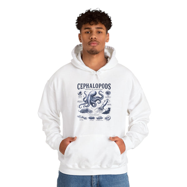 Cephalopods Hoodie — Vintage Marine Octopus Illustration Sweatshirt