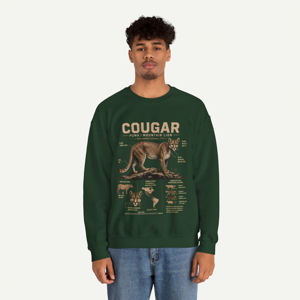 Cougar Anatomy Sweatshirt – Puma / Mountain Lion Educational Crewneck