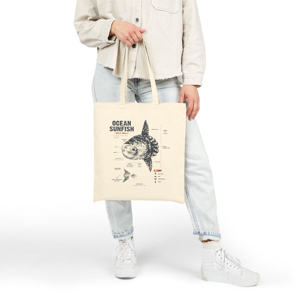 Ocean Sunfish Anatomy Tote Bag – Marine Biology Canvas Shopper
