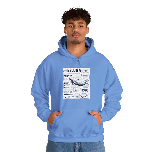 Beluga Whale Graphic Hoodie - Marine Life Diagram Sweatshirt
