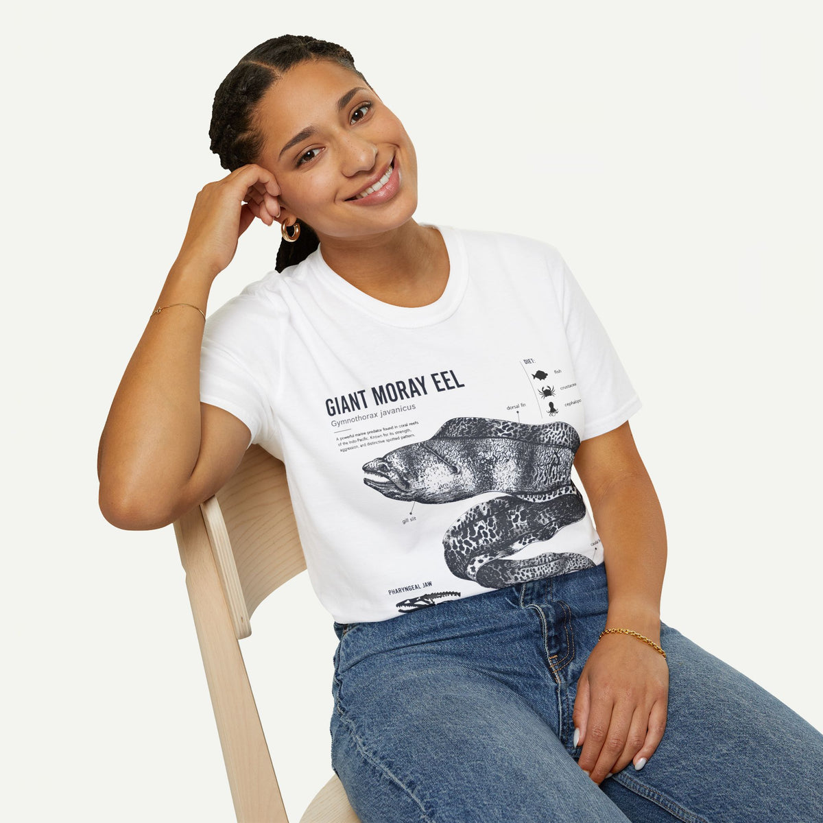 Moray Eel Anatomy Graphic T-Shirt — Vintage Scientific Illustration Tee