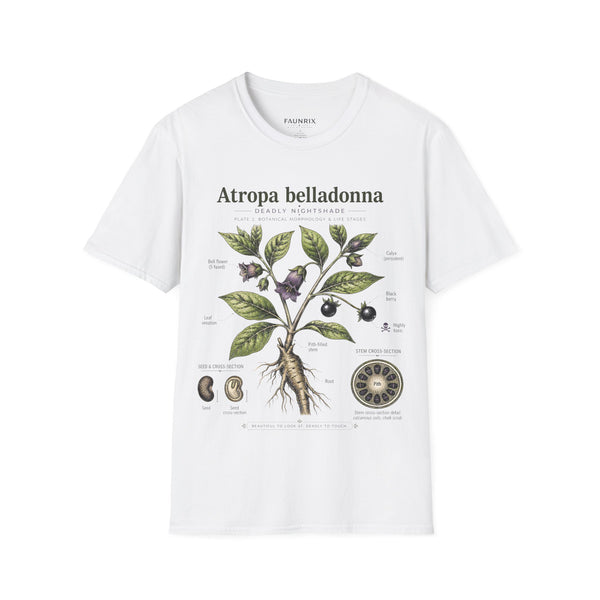 Atropa belladonna Botanical Anatomy T-Shirt — Vintage Deadly Nightshade Illustration