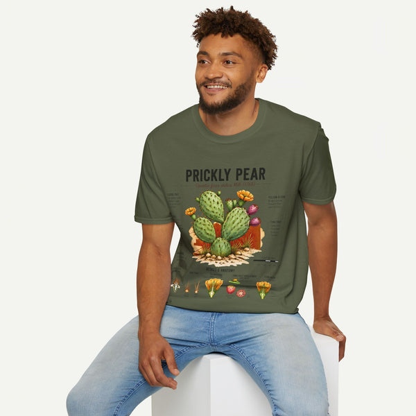 Prickly Pear Botanical T-Shirt — Vintage Cactus Illustration Tee