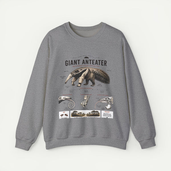 Giant Anteater Anatomy Crewneck Sweatshirt – Vintage Wildlife Anatomy Illustration