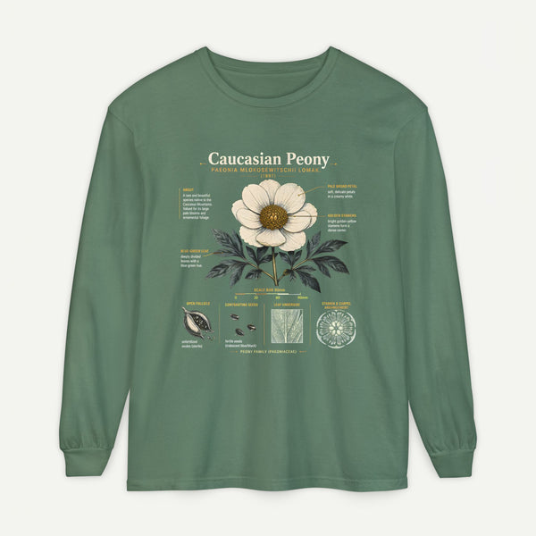 Botanical Diagram Long Sleeve Tee — Wild Rose Illustration