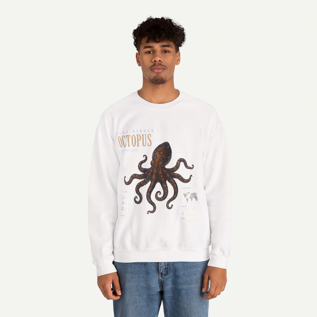 Octopus Anatomy Sweatshirt — Vintage Marine Illustration Crewneck