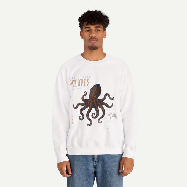 Octopus Anatomy Sweatshirt — Vintage Marine Illustration Crewneck