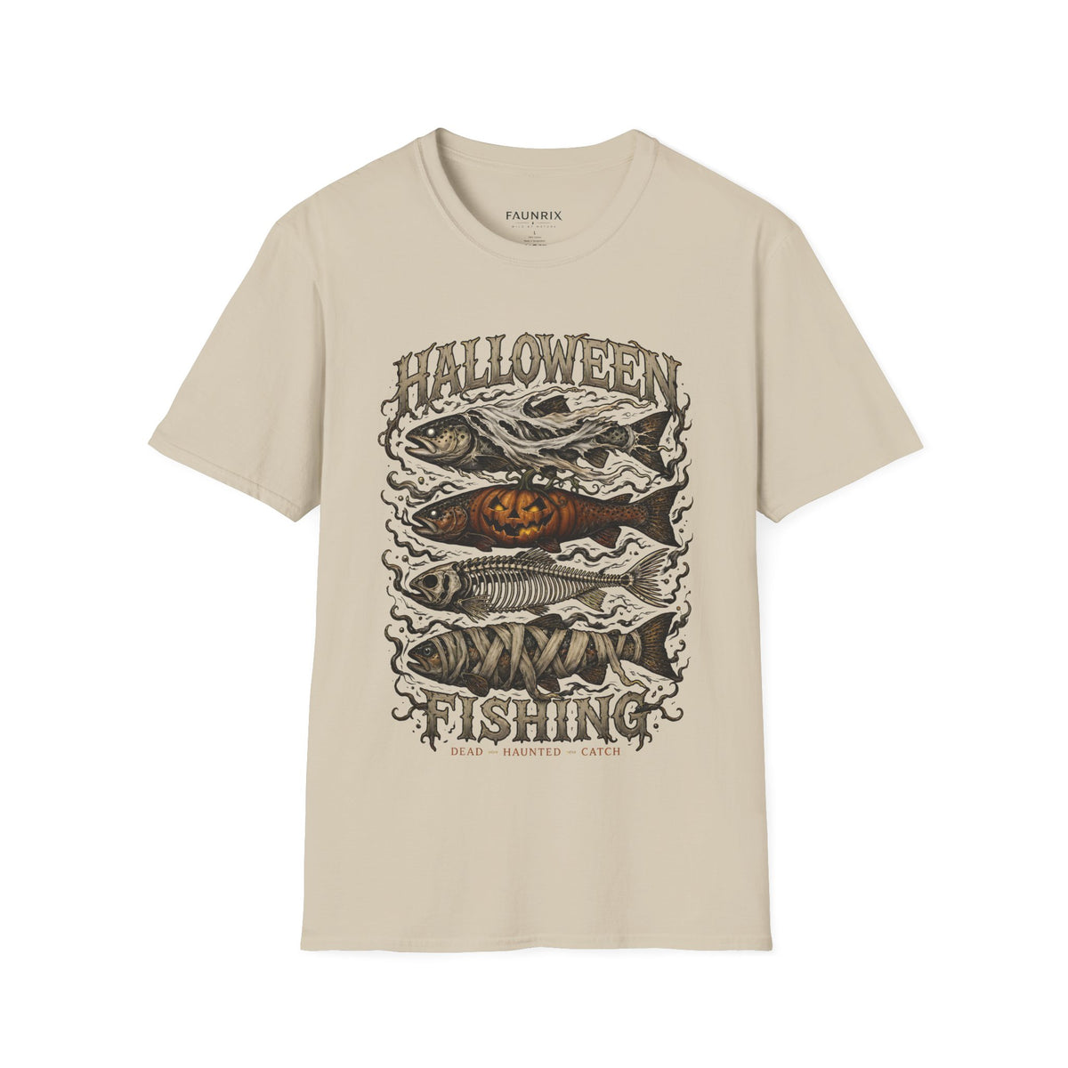 Halloween Fishing T-Shirt — Spooky Pumpkin Fish Graphic Tee
