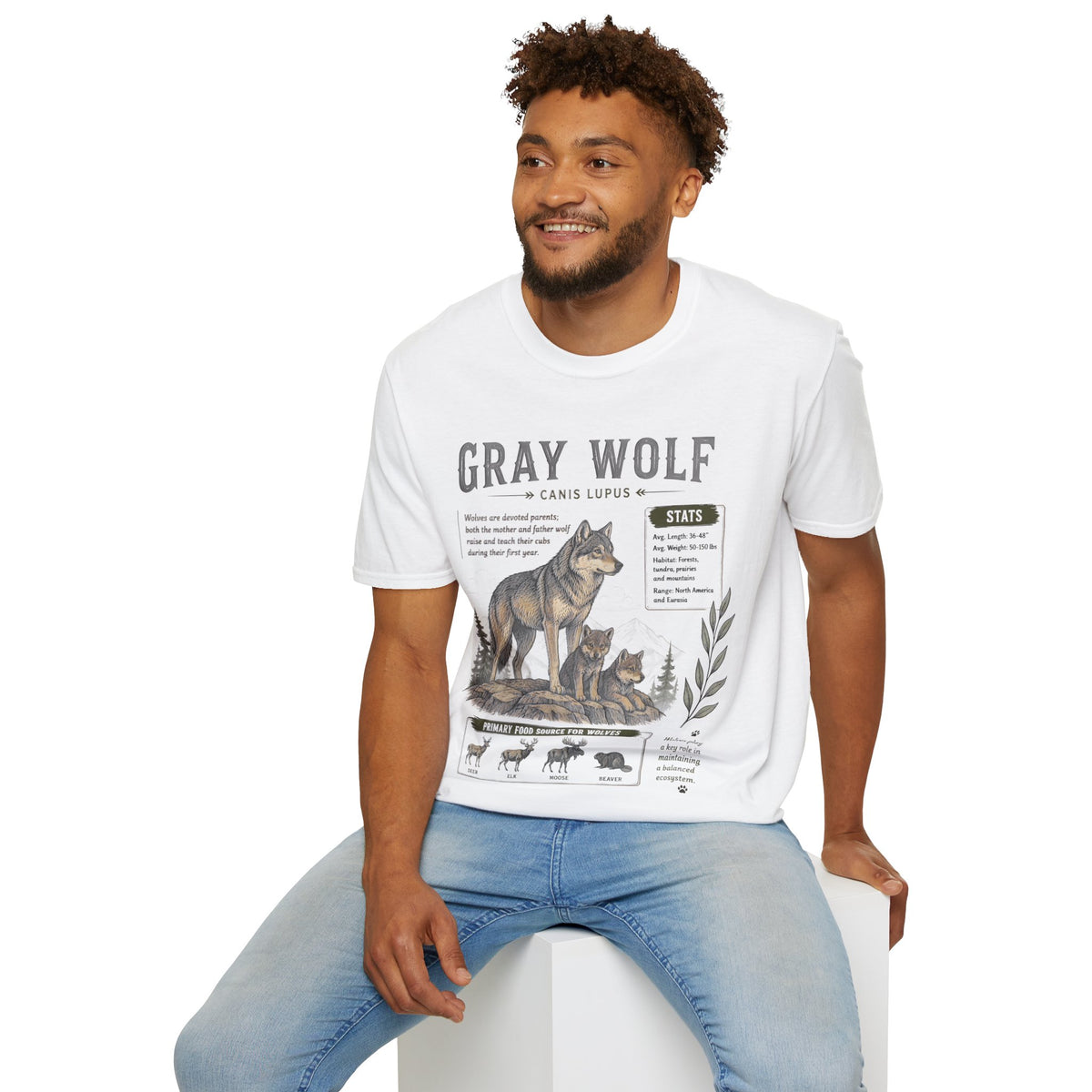 Gray Wolf Anatomy T-Shirt — Canis Lupus Nature Facts Tee