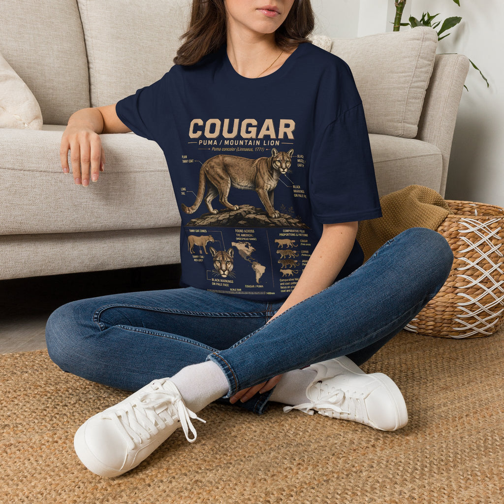 Cougar Puma Mountain Lion Anatomy Graphic T-Shirt