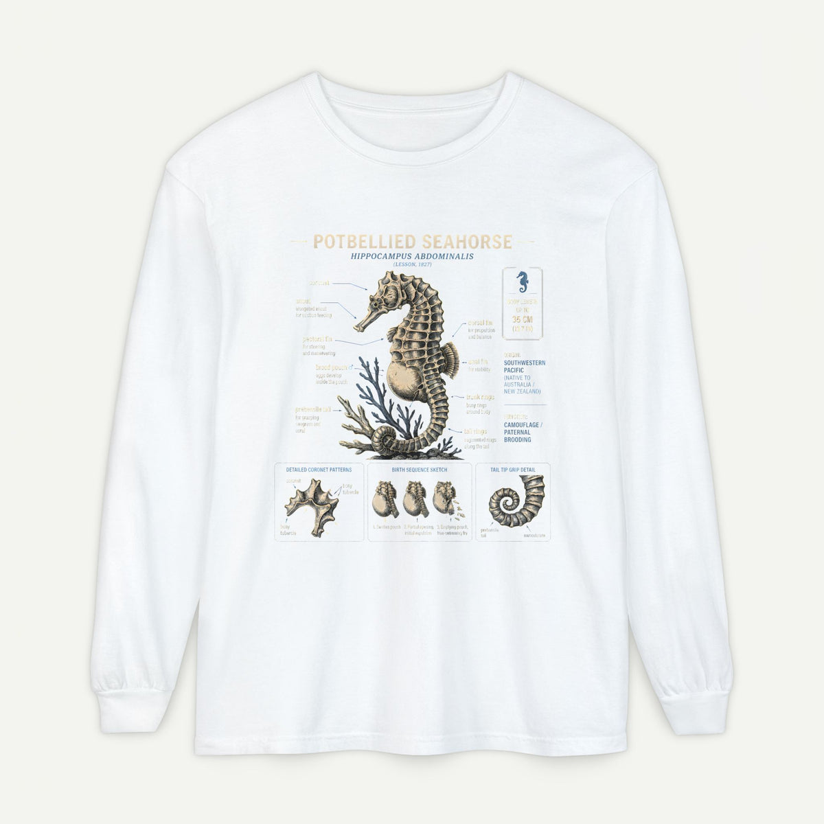 Seahorse Anatomy Long Sleeve Tee