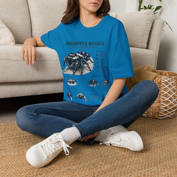 Phidippus Regius Jumping Spider Anatomy T-Shirt — Educational Arachnid Tee