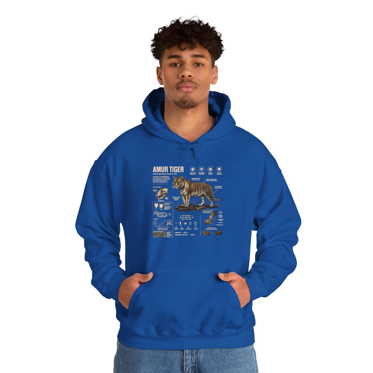 Amur Tiger Guide Hoodie — Vintage Wildlife Illustration Pullover