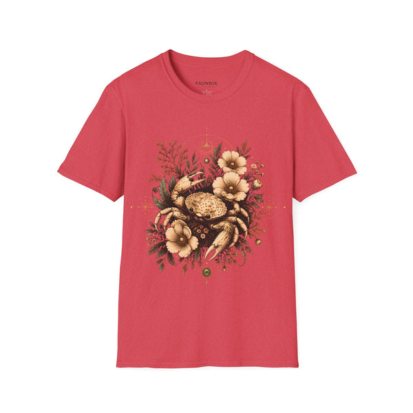 Floral Crab Tee — Vintage Coastal Crab & Wildflower Graphic T-Shirt