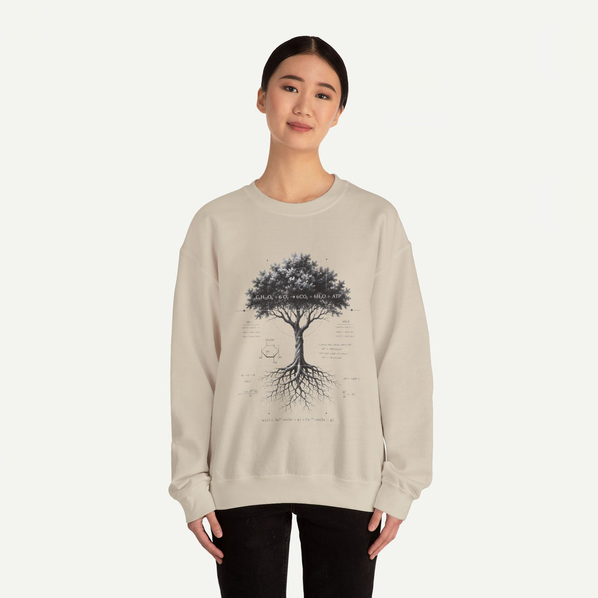 Tree of Life Crewneck Sweatshirt — Botanical Roots Illustration