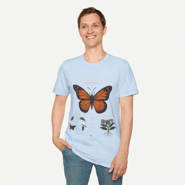 Monarch Butterfly Anatomy T-Shirt — Vintage Nature Illustration Tee