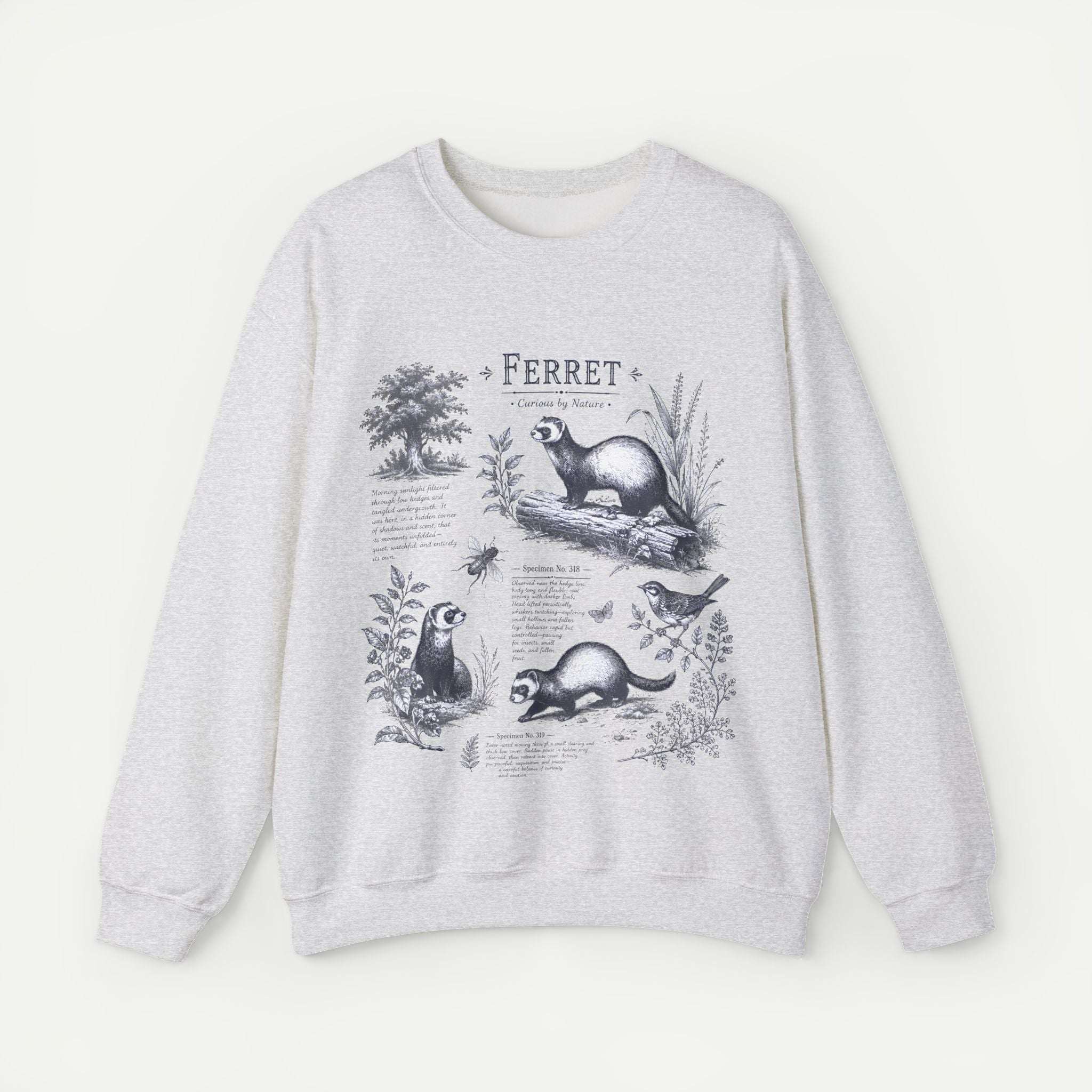 Ferret Anatomy Crewneck Sweatshirt — Vintage Wildlife Graphic Secondary image