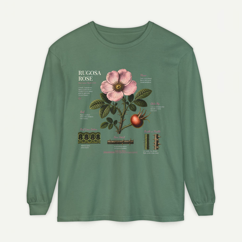 Botanical Rose Hip Anatomy Long Sleeve Tee