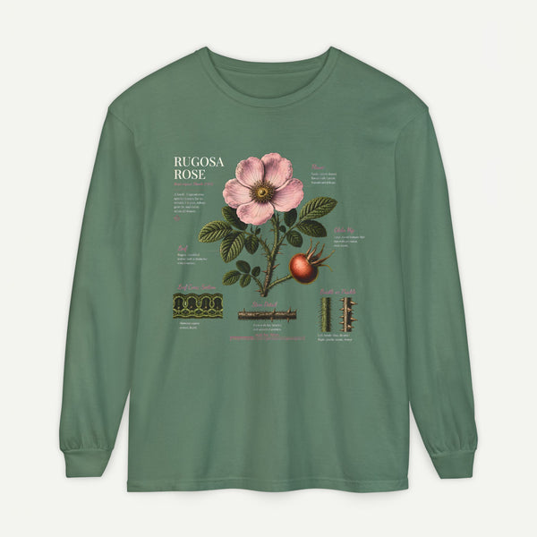 Botanical Rose Hip Anatomy Long Sleeve Tee