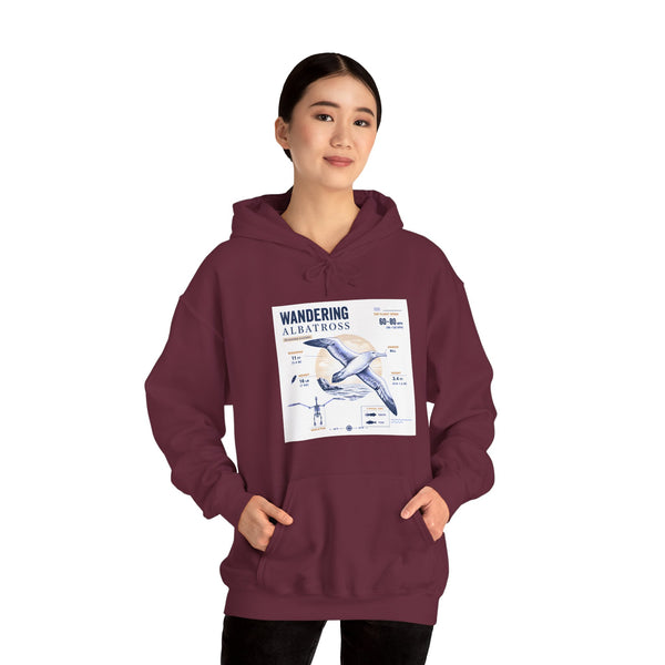 Wandering Albatross Hoodie — Illustrated Sea Bird Anatomy Pullover