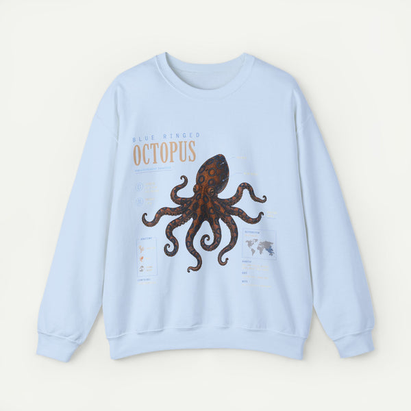 Octopus Anatomy Sweatshirt — Vintage Marine Illustration Crewneck