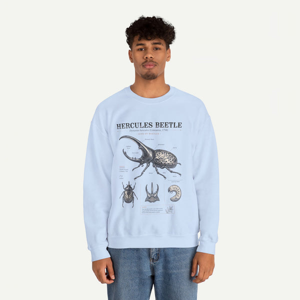 Hercules Beetle Anatomy  Crewneck Sweatshirt – Vintage Entomology Graphic