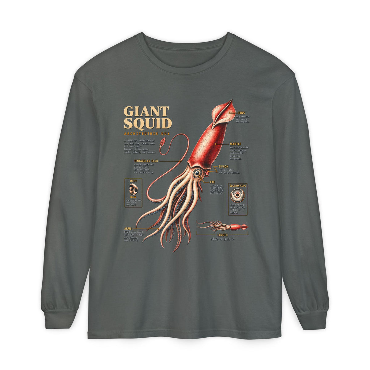Giant Squid Anatomy Long Sleeve Tee