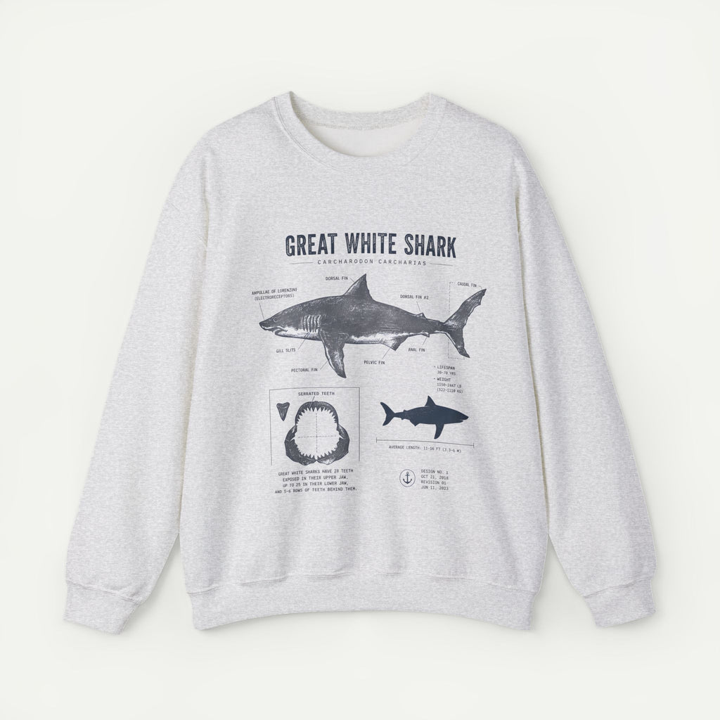 Great White Shark Anatomy Sweatshirt