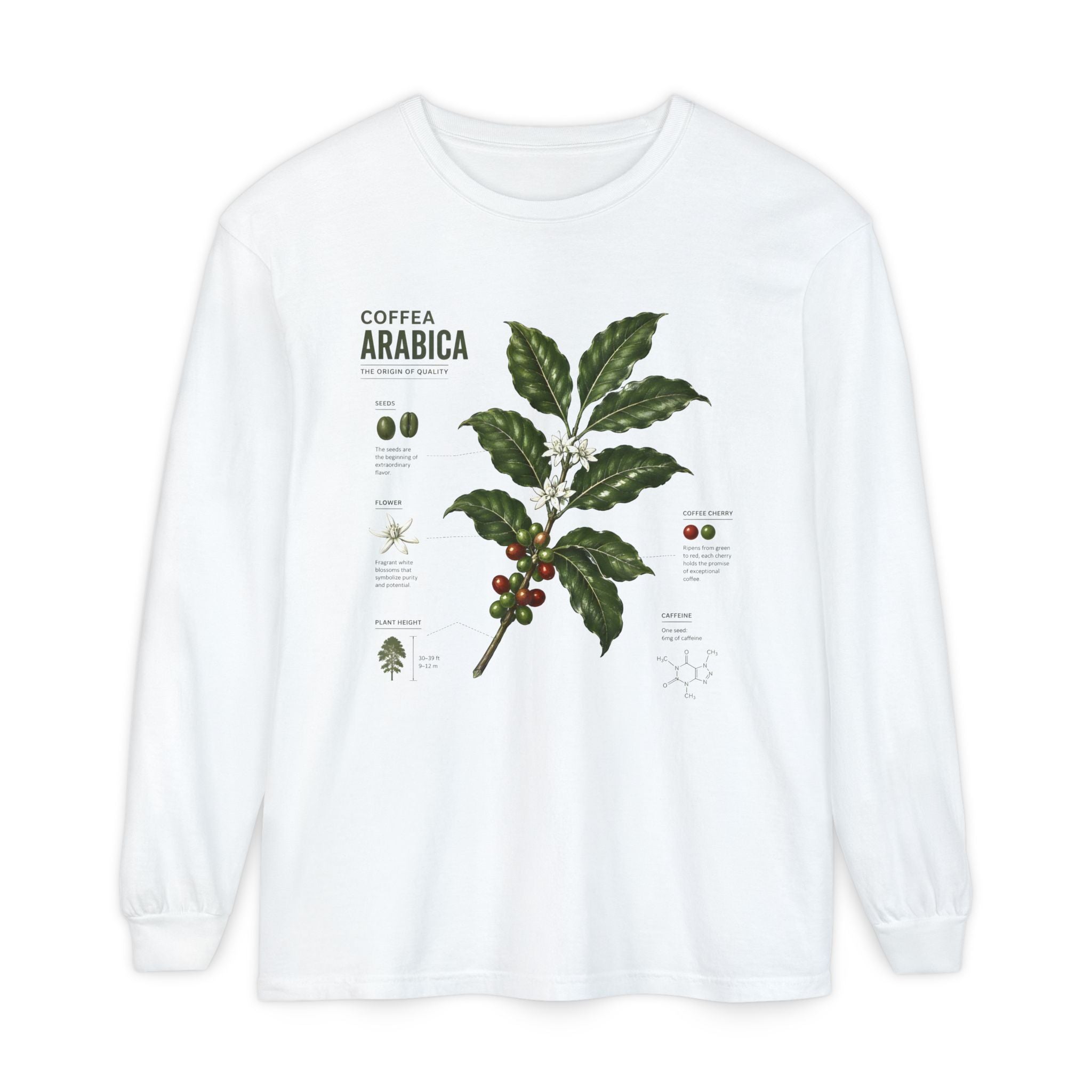 Coffee Arabica Botanical Long Sleeve Tee Secondary image