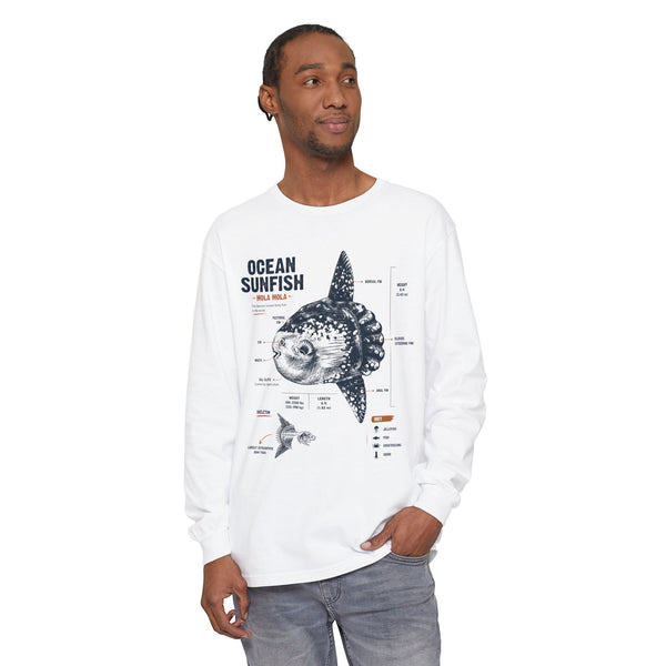 Sunfish Anatomy Long Sleeve Tee — Ocean Sunfish Diagram Shirt