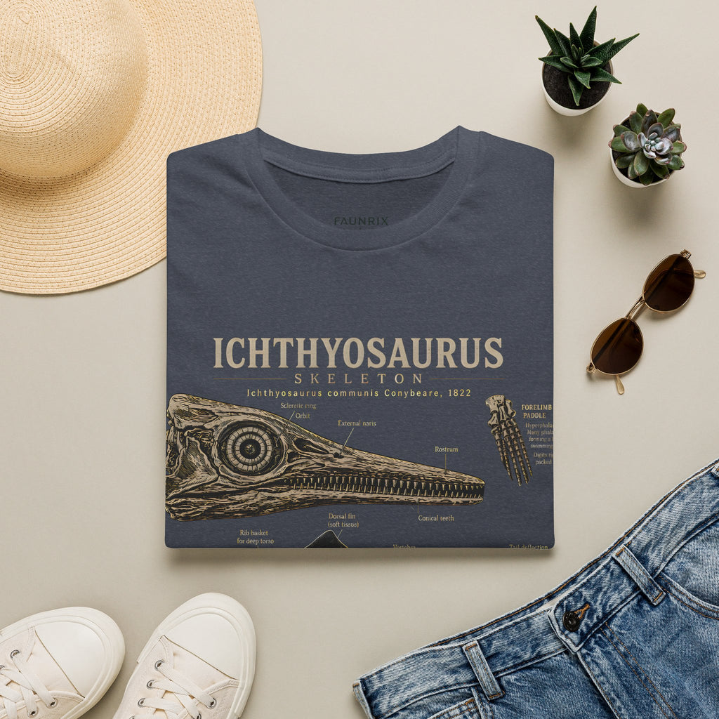 Ichthyosaurus Fossil Illustration T-Shirt