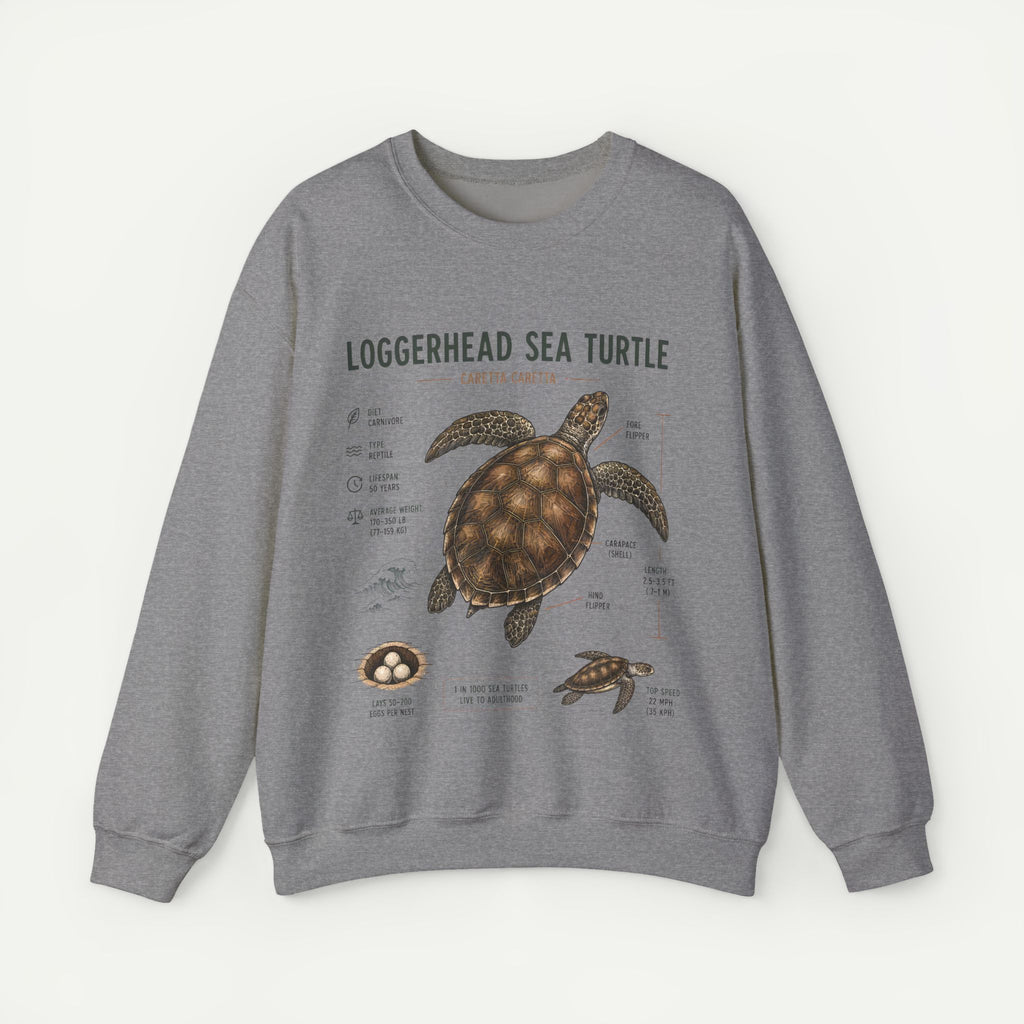 Loggerhead Sea Turtle Anatomy Sweatshirt — Marine Life Educational Crewneck