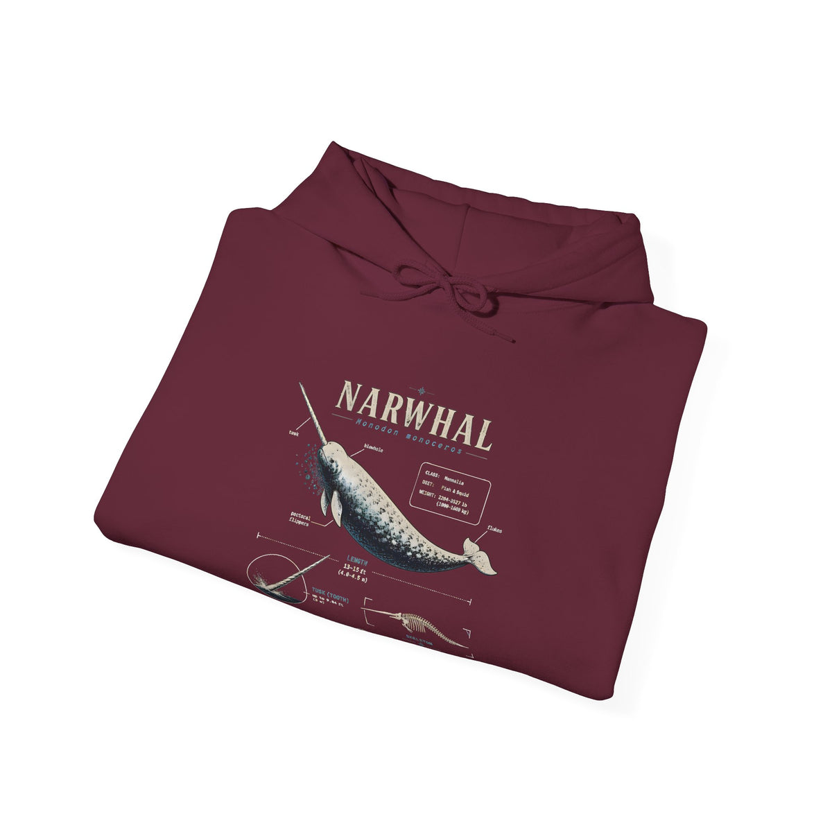 Narwhal Hoodie — Vintage Tailplane Illustration, Aviation Crew Sweatshirt