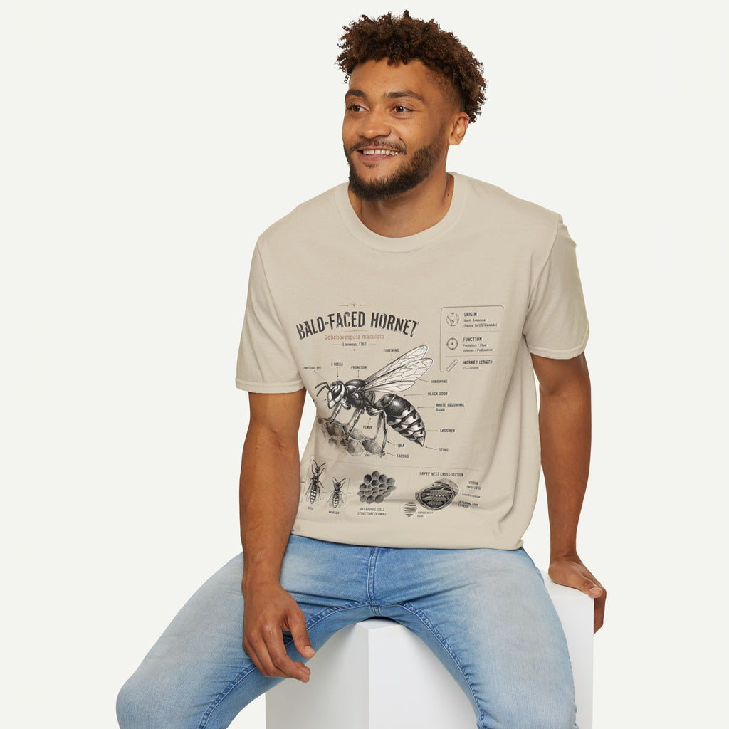 Bald-Faced Hornet Anatomy T-Shirt - Vintage Entomology Illustration