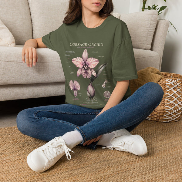 Corsage Orchid T-Shirt — Botanical Floral Diagram Tee