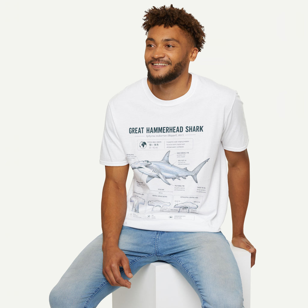 Hammerhead Shark Anatomy T-Shirt — Great Hammerhead Educational Tee