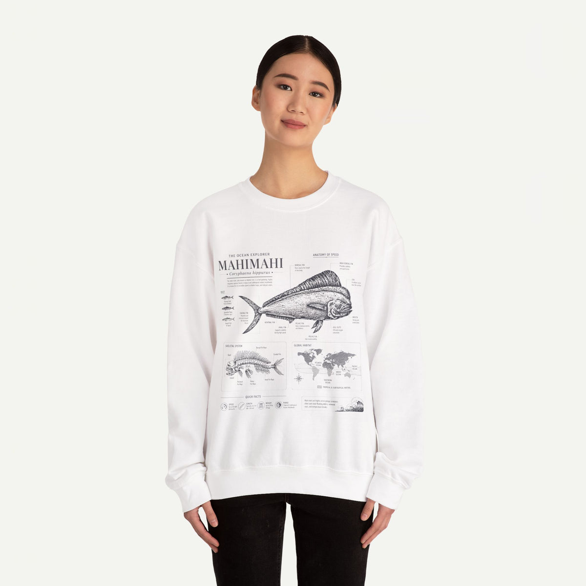 Mahi Mahi Fish Anatomy Sweatshirt