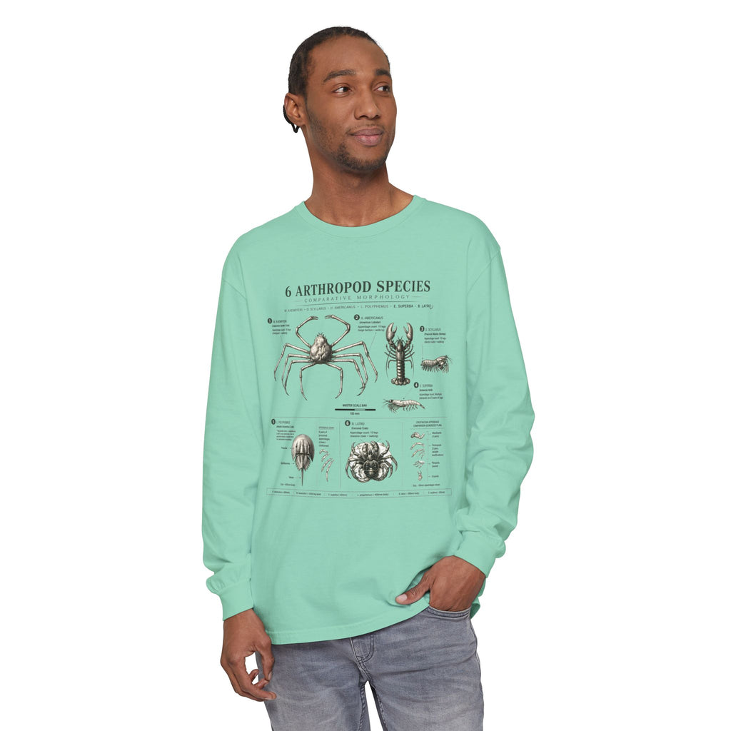 Arthropod Species Chart Long Sleeve Tee — Vintage Scientific Insect Diagram Shirt