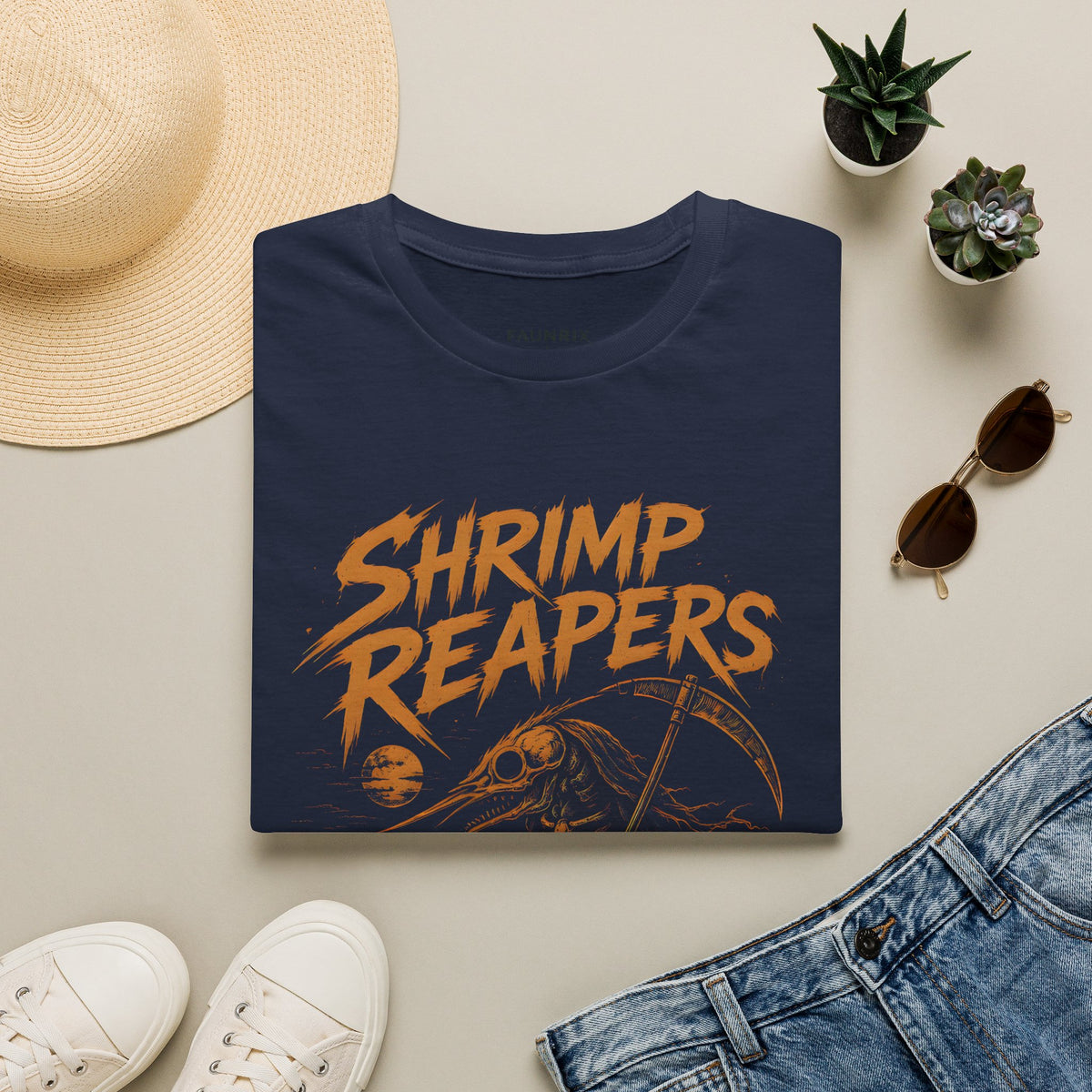 Shrimp Reapers T‑Shirt — Vintage Horror Seafood Graphic Tee