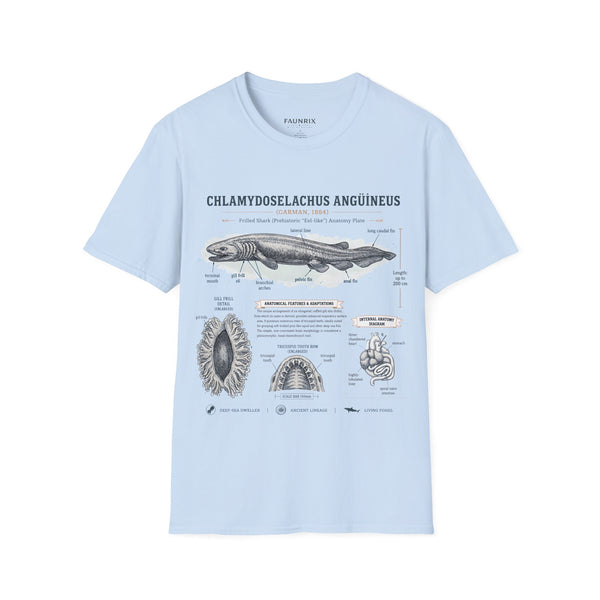 Shark Anatomy Graphic Tee — Chlamydoselachus Anguineus Educational T-Shirt
