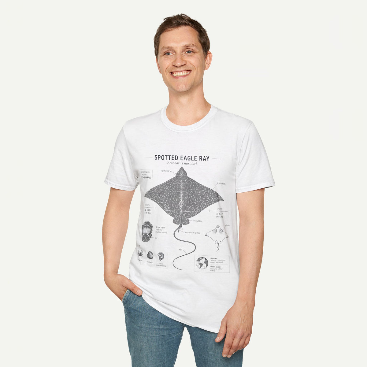 Spotted Eagle Ray Anatomy T-Shirt — Marine Life Graphic Tee