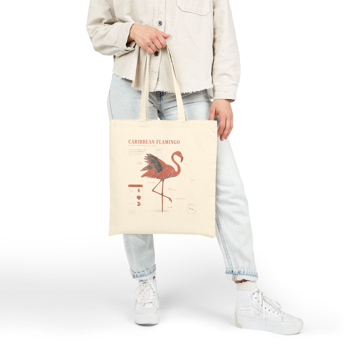 Caribbean Flamingo Canvas Tote Bag
